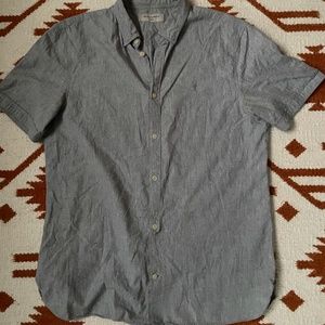 AllSaints Mens L Gray Button Down